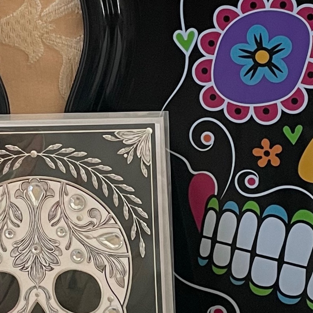 PRICE DROP!Festive Dias de los Muertos Sugar Skull Treat Trays + Greeting Card! - Picture 6 of 8